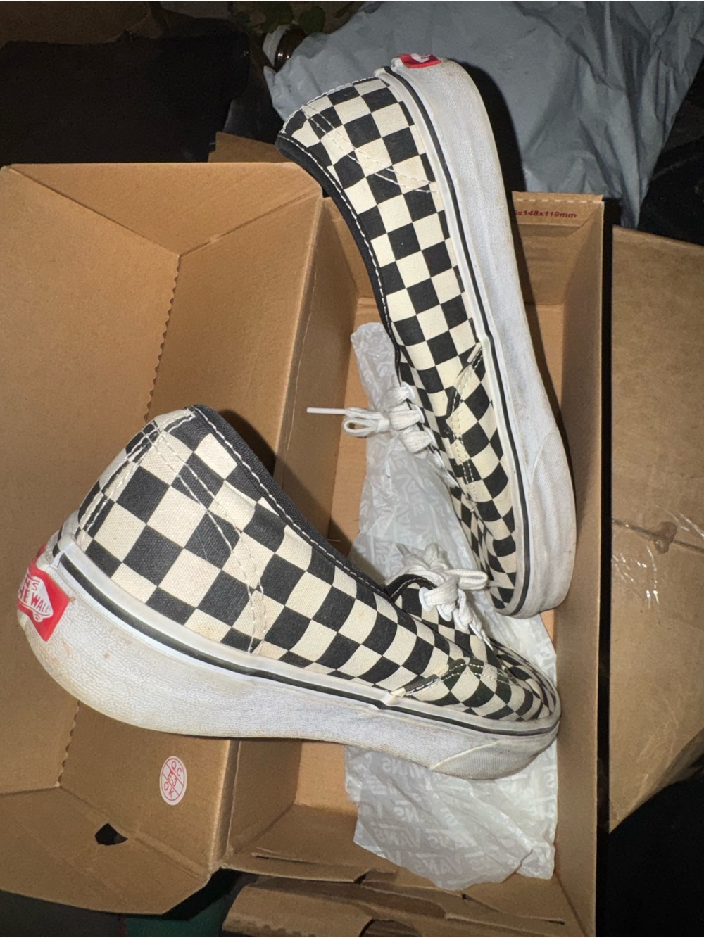 Black & White Checker Slip-On Sneakers